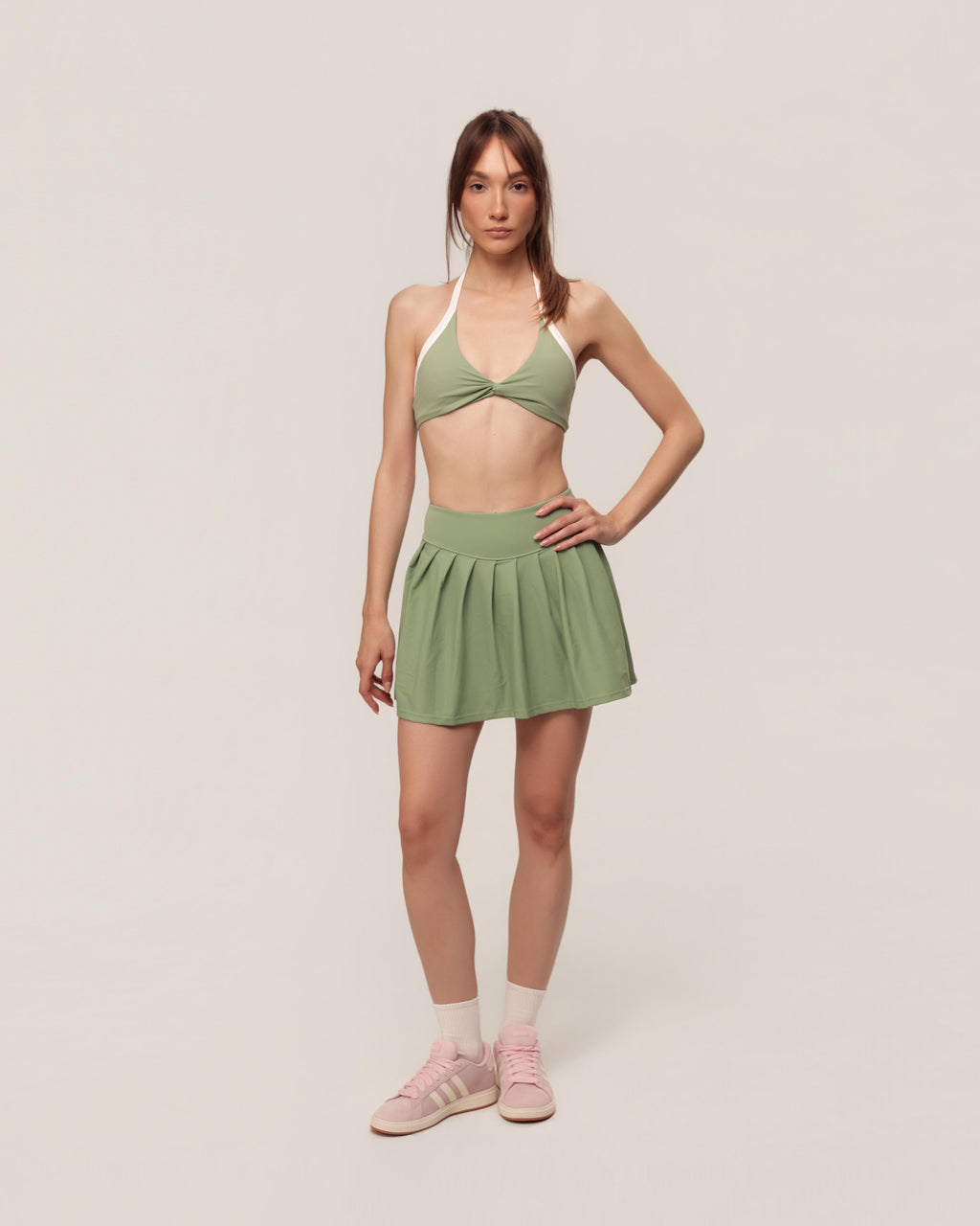 SKYN Ace Pleated Skirt | Sage Green